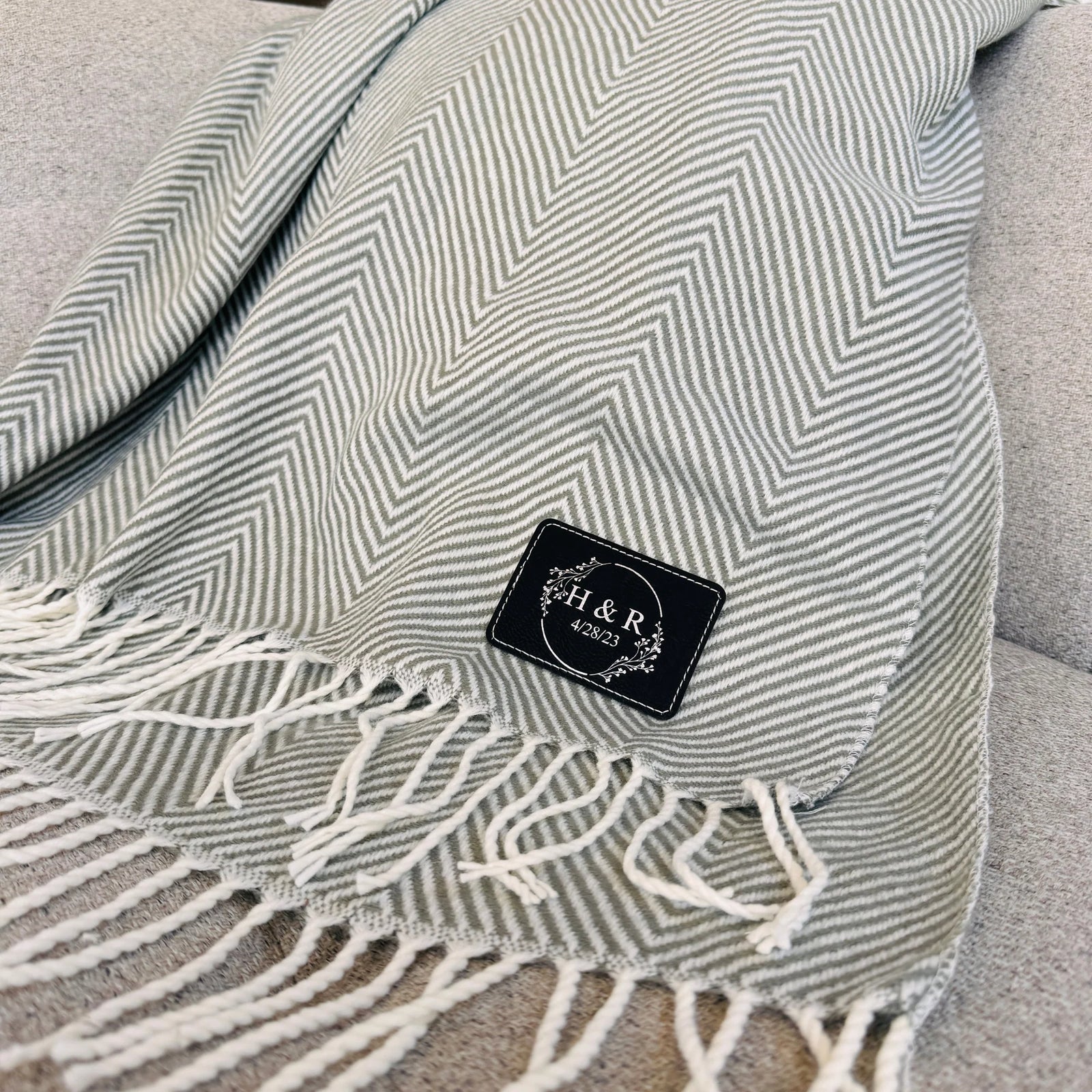 Personalized Timeless Anniversary Fringe Throw for her, Customized Gifts for Women by Groovy Girl Gifts