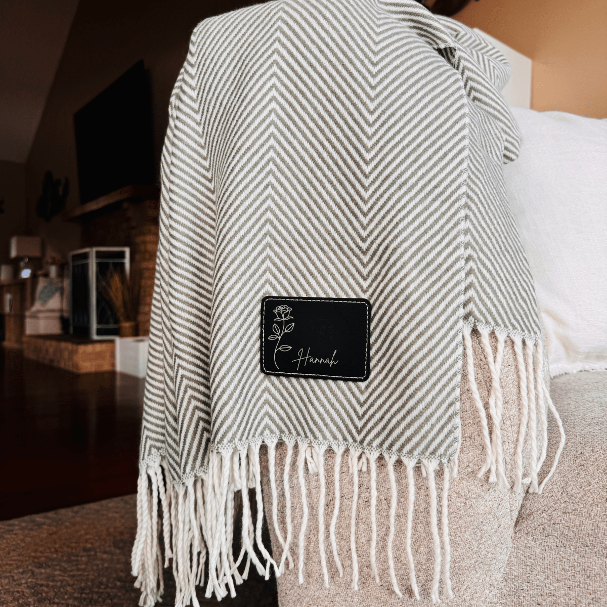 Personalized Blossoming Love Birth Flower Throw for her, Customized Gifts for Women by Groovy Girl Gifts