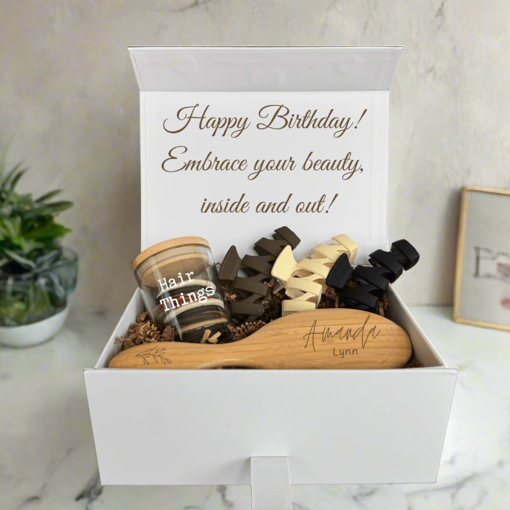 Personalized Birthday Hair Accessory Gift Set for her, Customized Gifts for Women by Groovy Girl Gifts