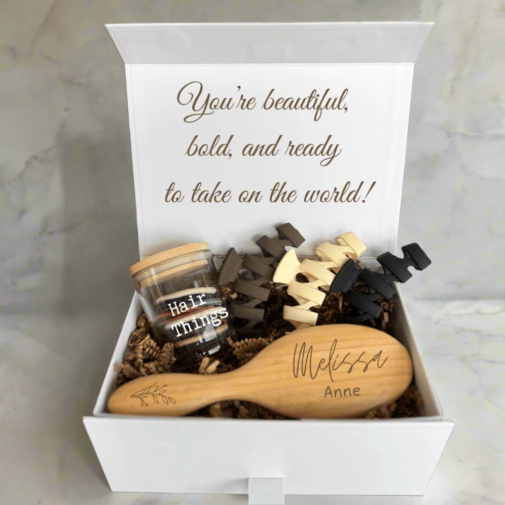 Personalized Birthday Hair Accessory Gift Set for her, Customized Gifts for Women by Groovy Girl Gifts