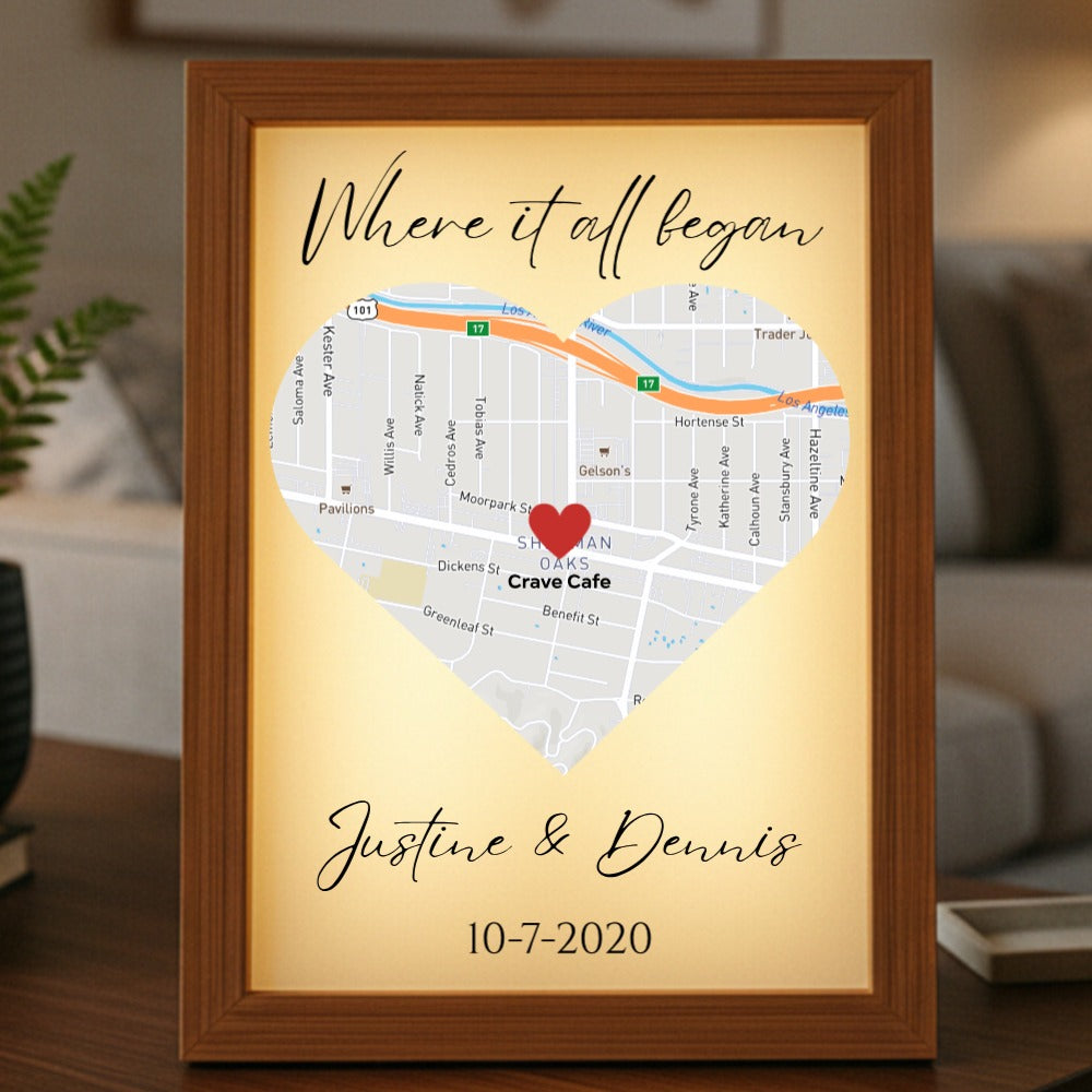 Customized Couple’s Where We Met Map
