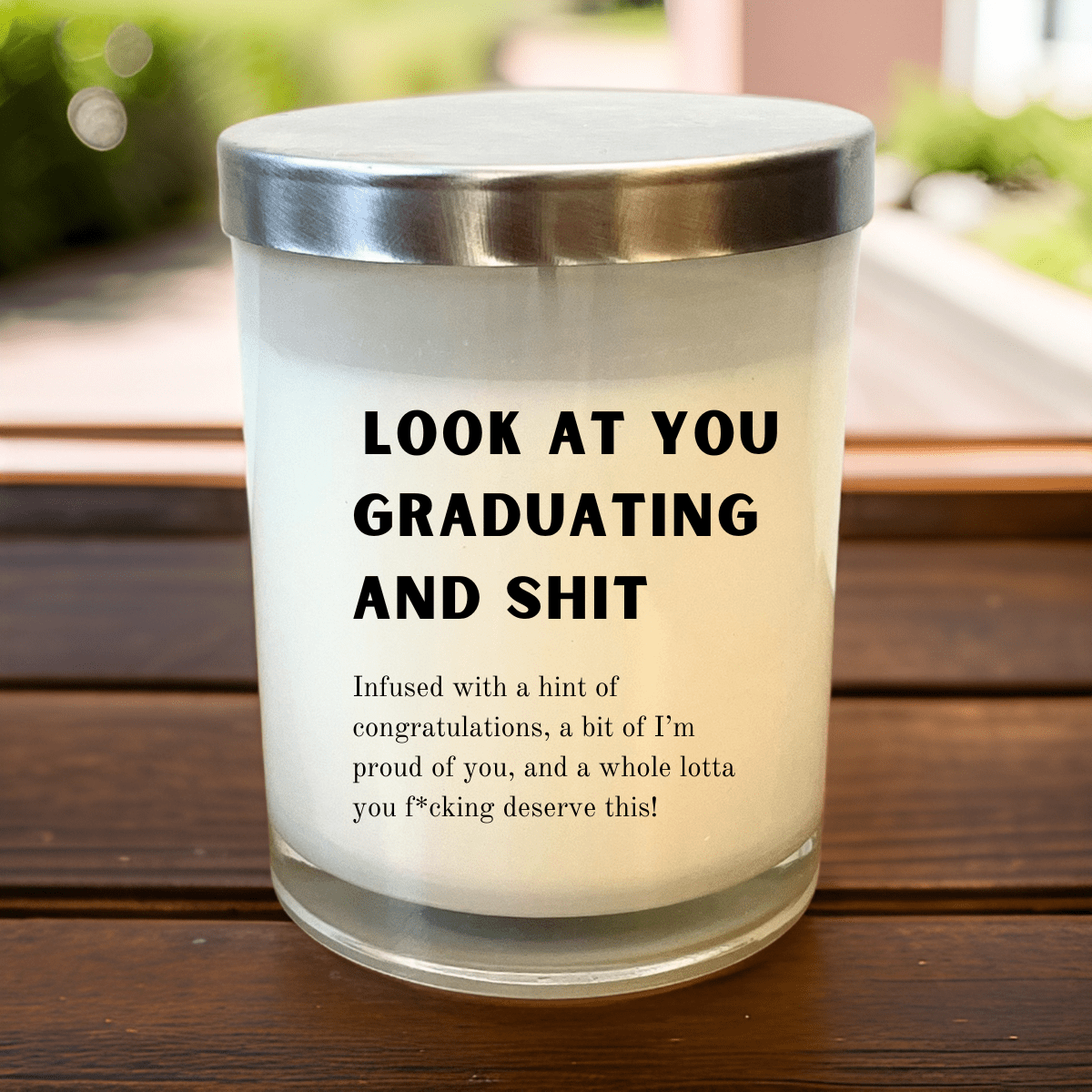 Personalized Graduation Cheeky Candle for her, Customized Gifts for Women by Groovy Girl Gifts