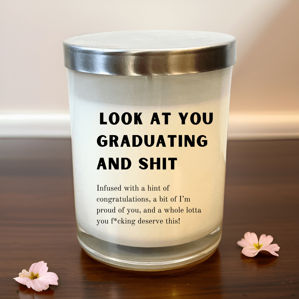 Personalized Graduation Cheeky Candle for her, Customized Gifts for Women by Groovy Girl Gifts