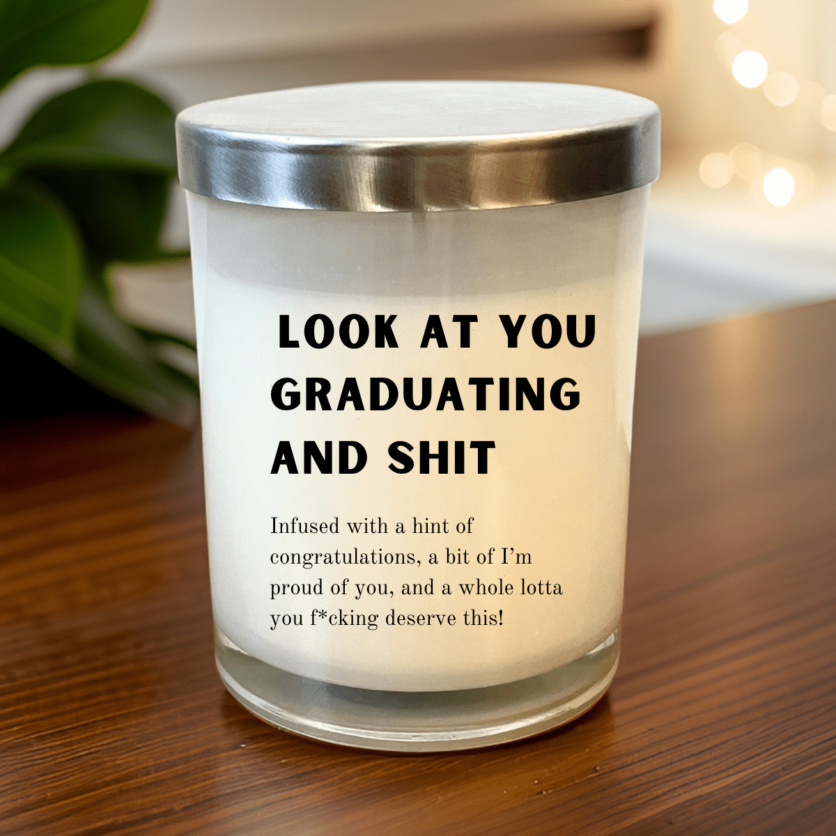 Personalized Graduation Cheeky Candle for her, Customized Gifts for Women by Groovy Girl Gifts
