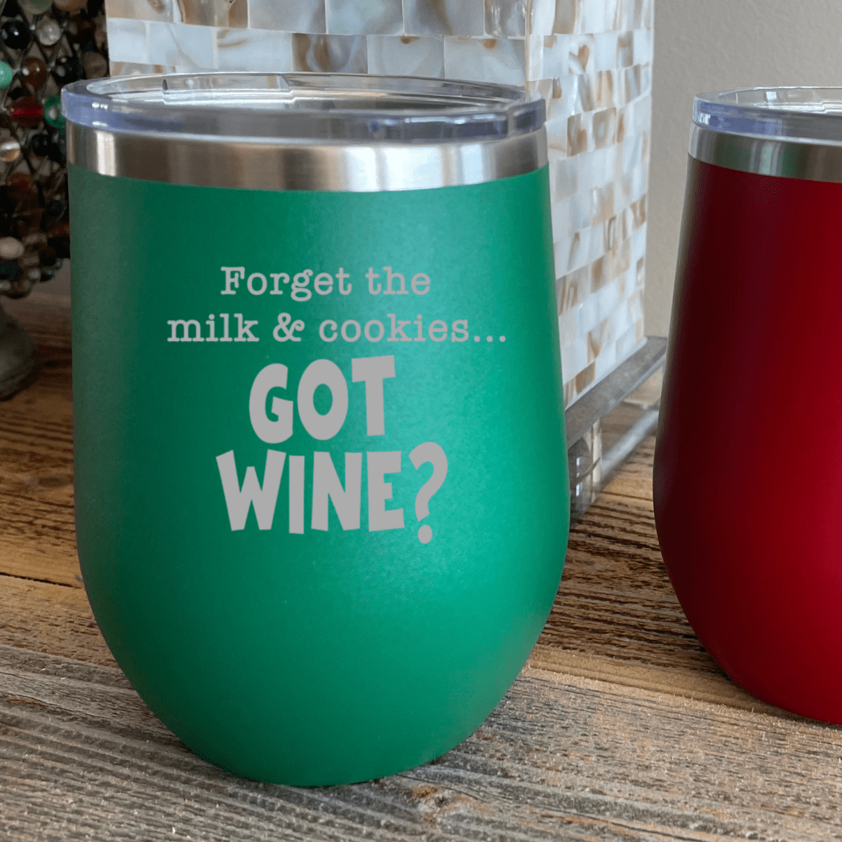Personalized Christmas Wine Tumblers for her, Customized Gifts for Women by Groovy Girl Gifts