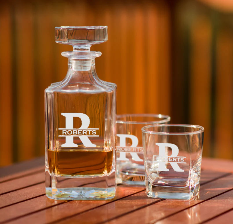 Personalized Family Decanter Set for her, Customized Gifts for Women by Groovy Girl Gifts
