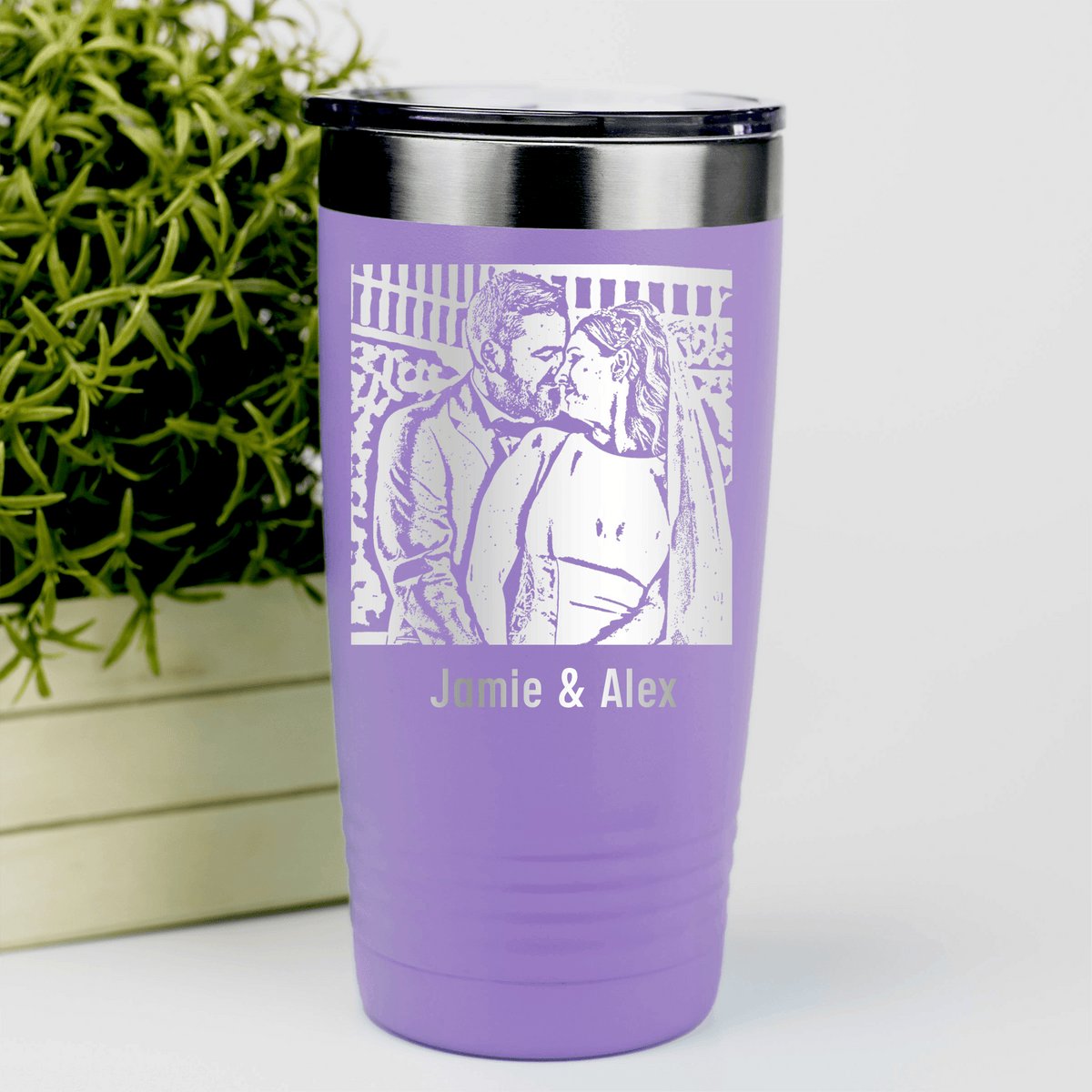 Personalized Anniversary Photo Custom Laser Engraved Tumbler for her, Customized Gifts for Women by Groovy Girl Gifts