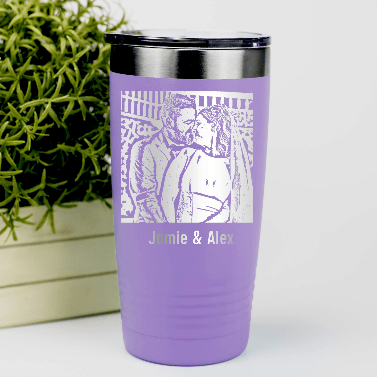Personalized Anniversary Photo Custom Laser Engraved Tumbler for her, Customized Gifts for Women by Groovy Girl Gifts
