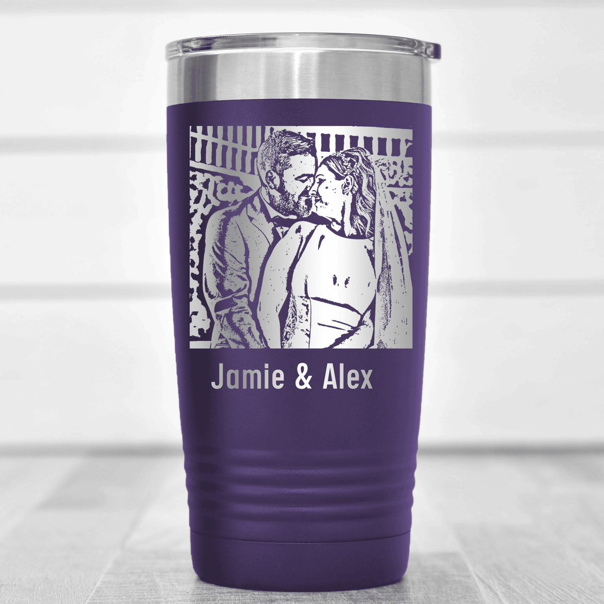 Personalized Anniversary Photo Custom Laser Engraved Tumbler for her, Customized Gifts for Women by Groovy Girl Gifts