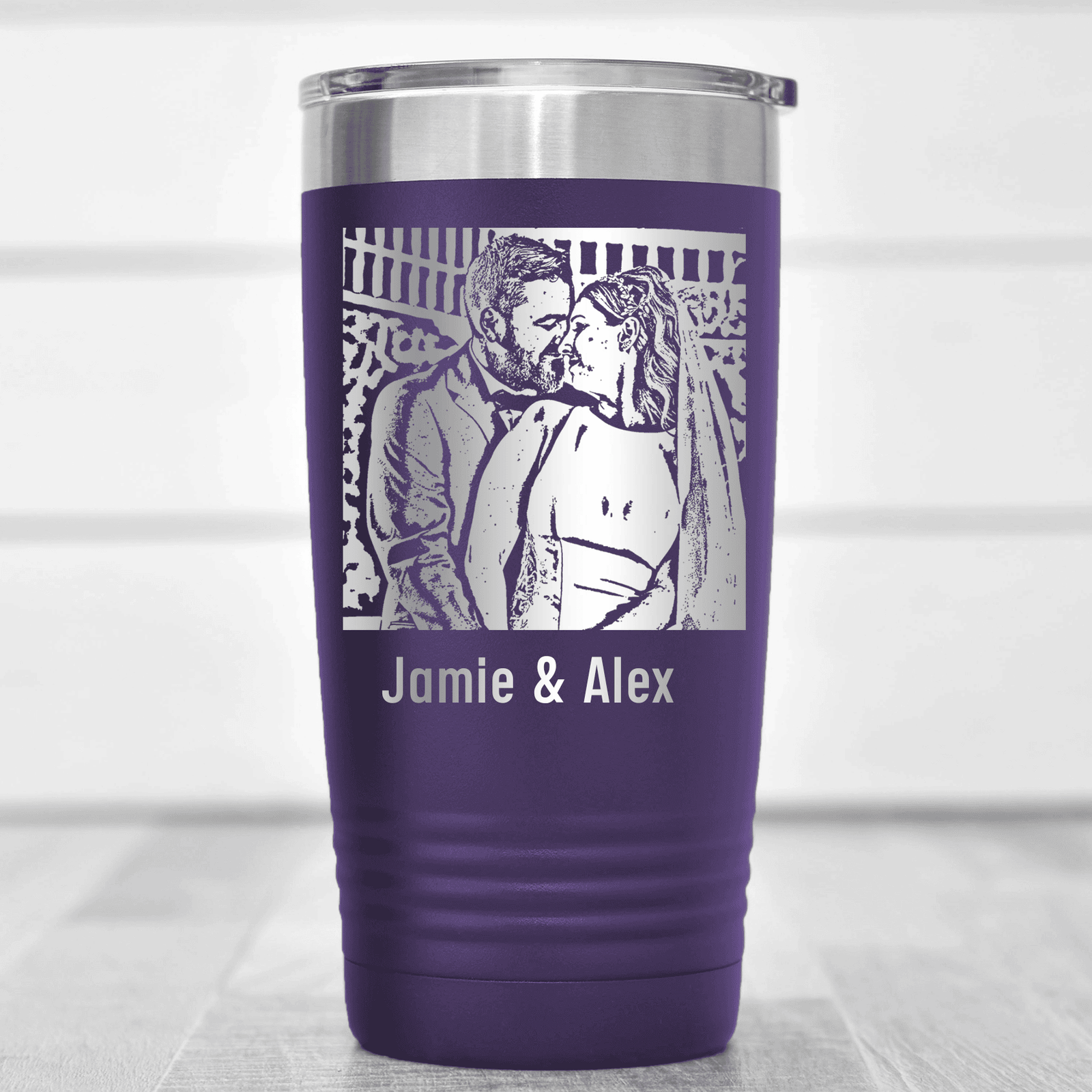 Personalized Anniversary Photo Custom Laser Engraved Tumbler for her, Customized Gifts for Women by Groovy Girl Gifts