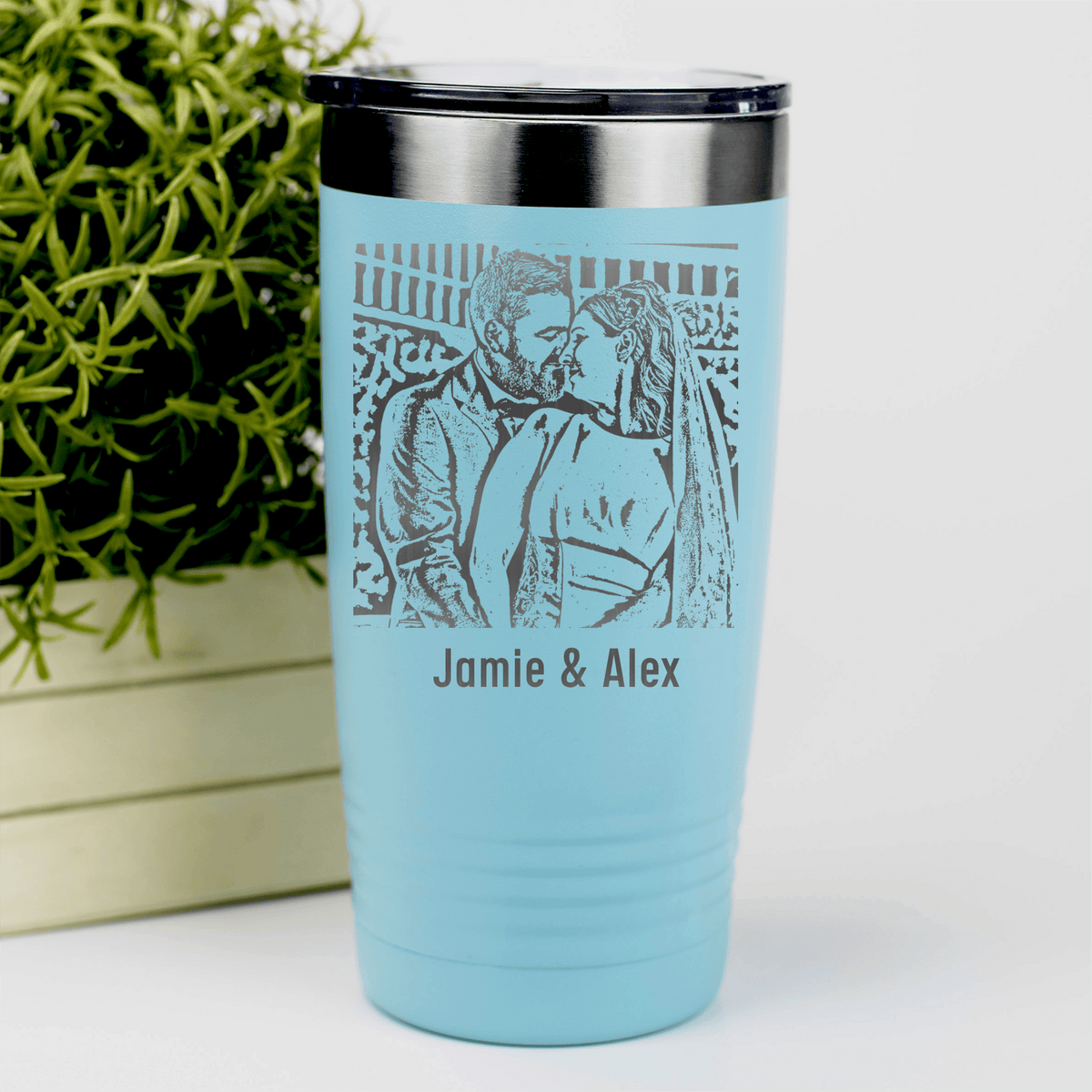 Personalized Anniversary Photo Custom Laser Engraved Tumbler for her, Customized Gifts for Women by Groovy Girl Gifts