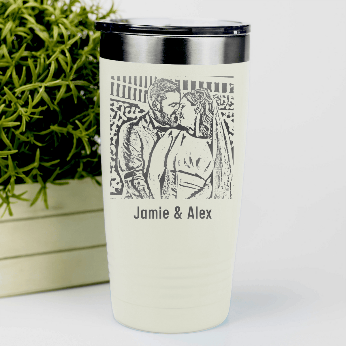 Personalized Anniversary Photo Custom Laser Engraved Tumbler for her, Customized Gifts for Women by Groovy Girl Gifts