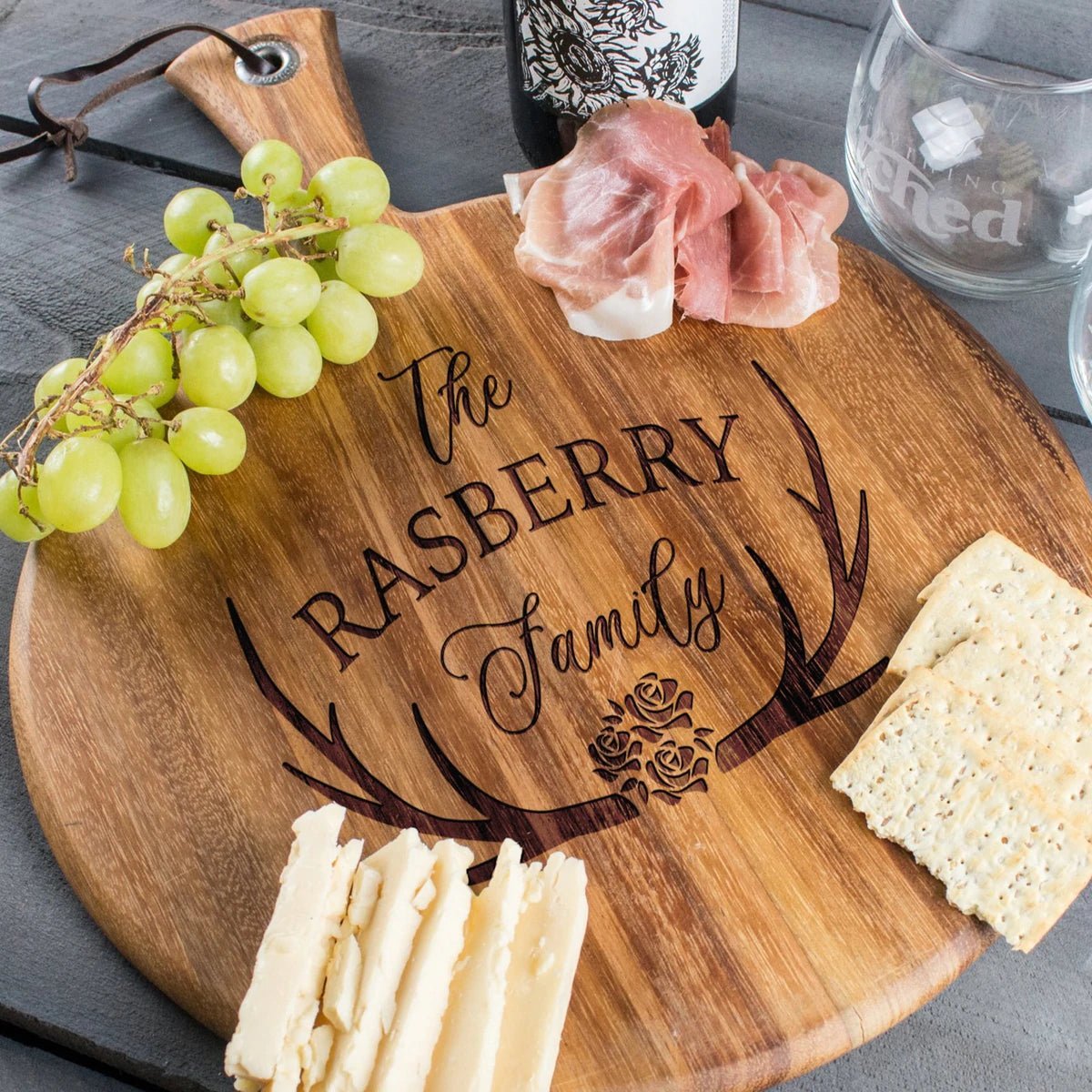 Cutting Board Round Custom Cheese Board - DESIGN: FM7