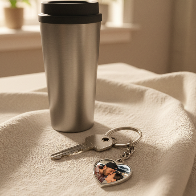 Heartfelt Moments Photo Keychain
