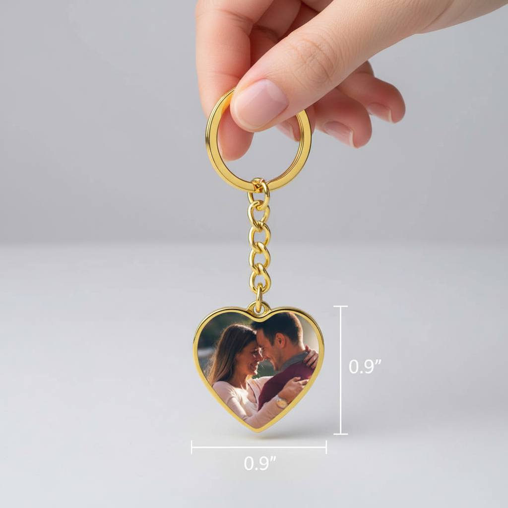 Heartfelt Moments Photo Keychain