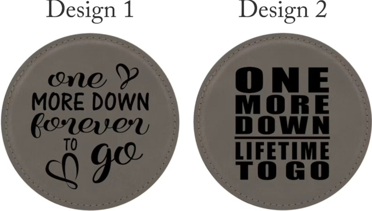 Anniversary leather coaster 