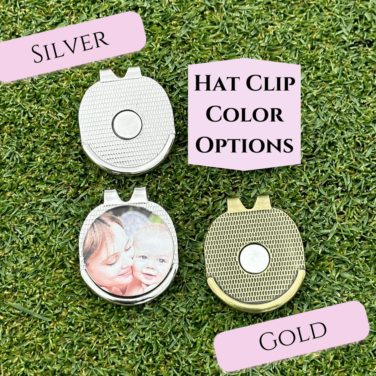 Personalized Custom Photo Ball Marker & Golf Hat Clip Set for her, Customized Gifts for Women by Groovy Girl Gifts