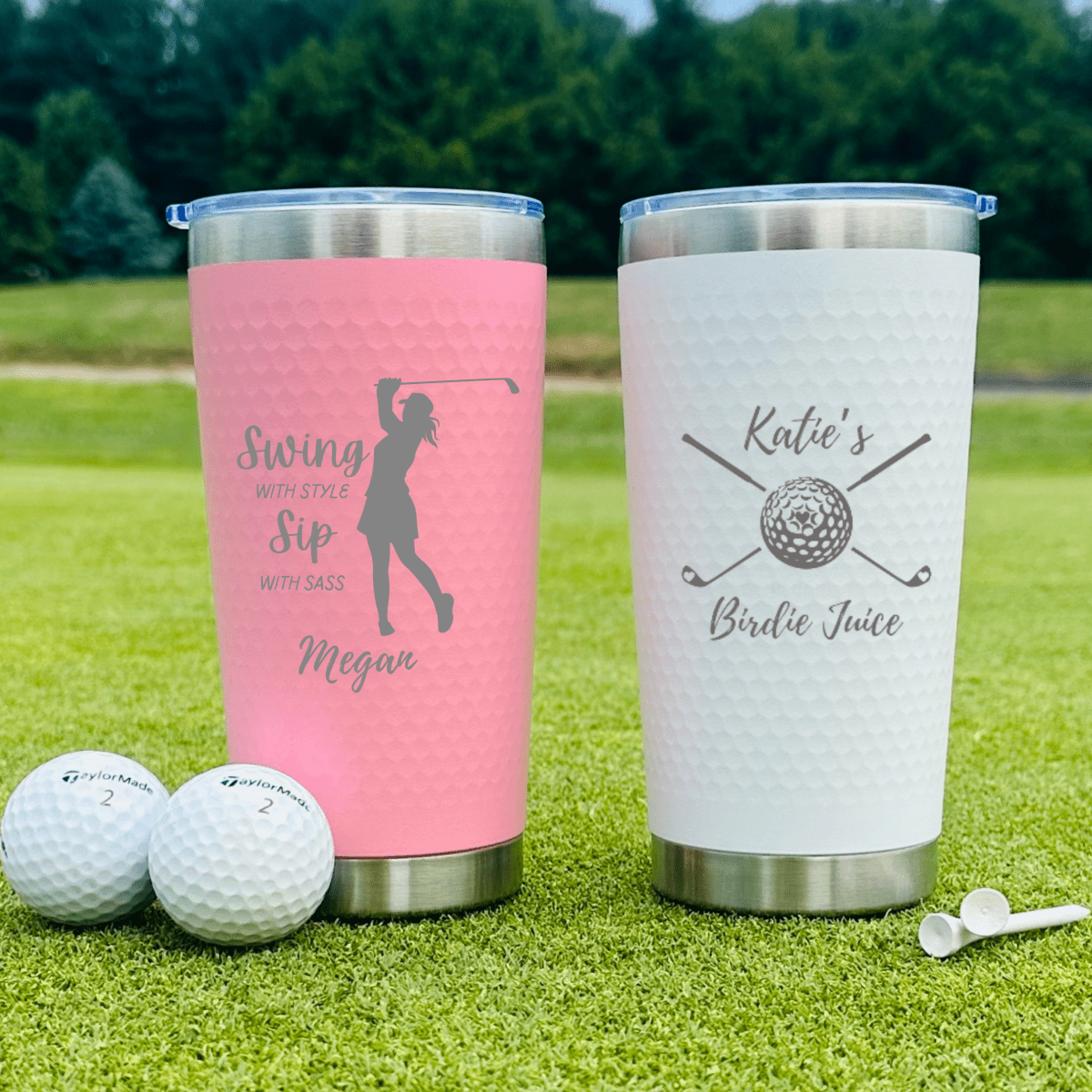 Personalized Textured Golf Tumbler for her, Customized Gifts for Women by Groovy Girl Gifts