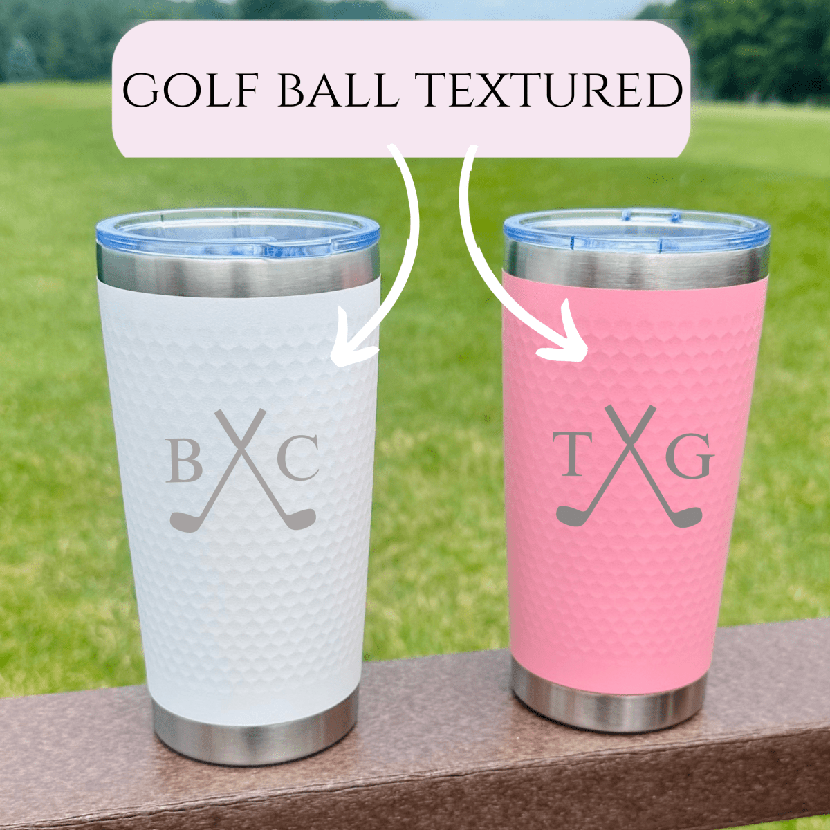 Personalized Textured Golf Tumbler for her, Customized Gifts for Women by Groovy Girl Gifts
