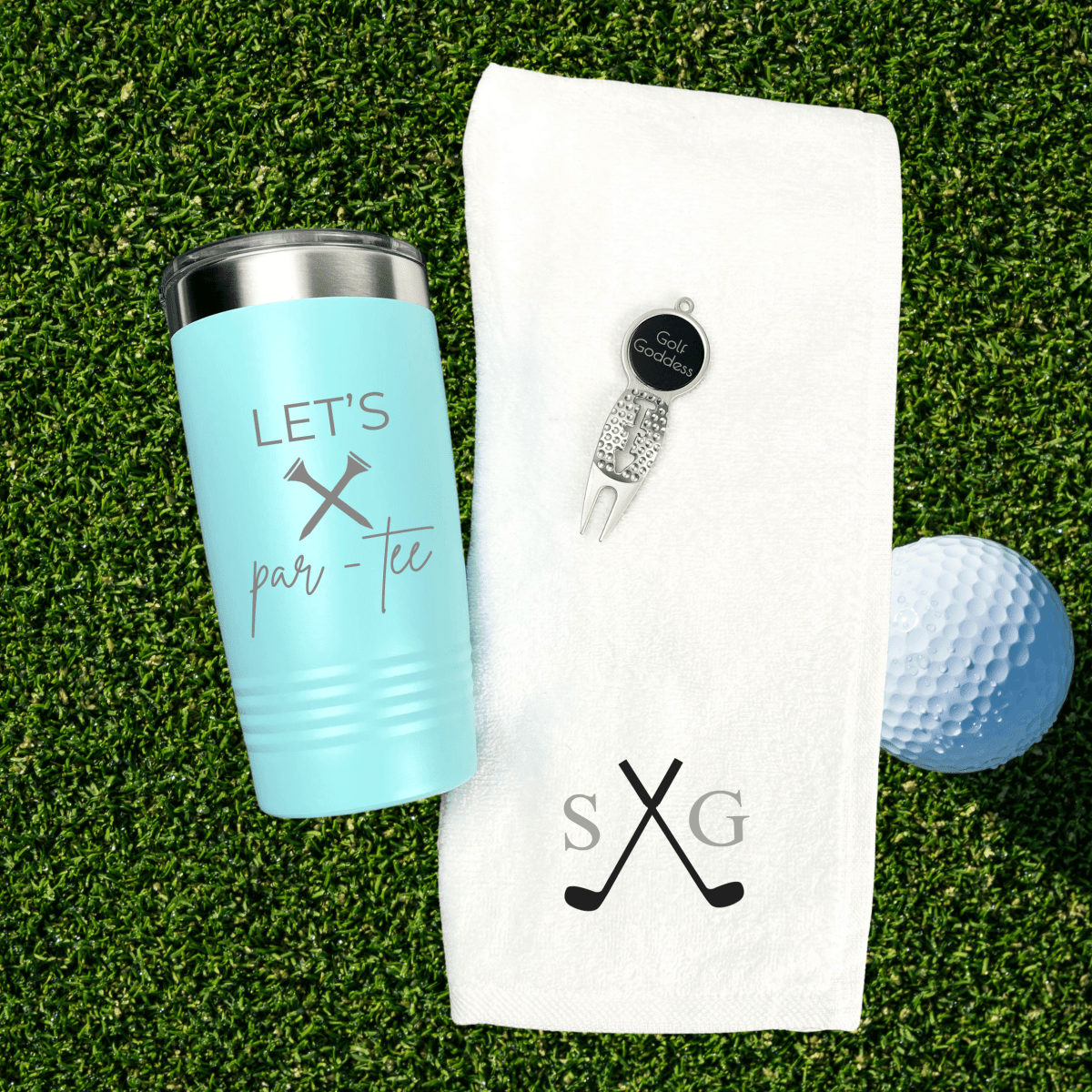 Personalized Swing &amp; Sip Golf Gift Set for her, Customized Gifts for Women by Groovy Girl Gifts