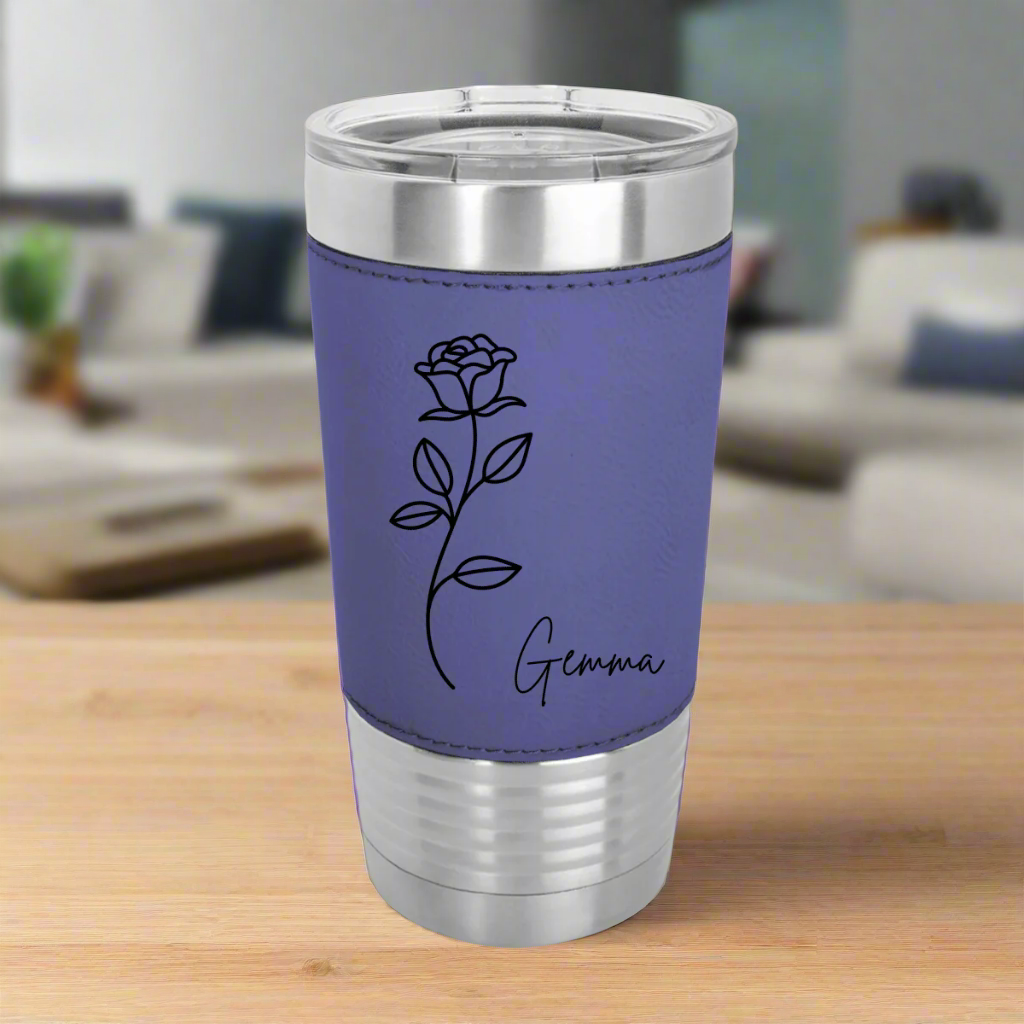 Personalized Personalized Birth Flower Tumbler for her, Customized Gifts for Women by Groovy Girl Gifts