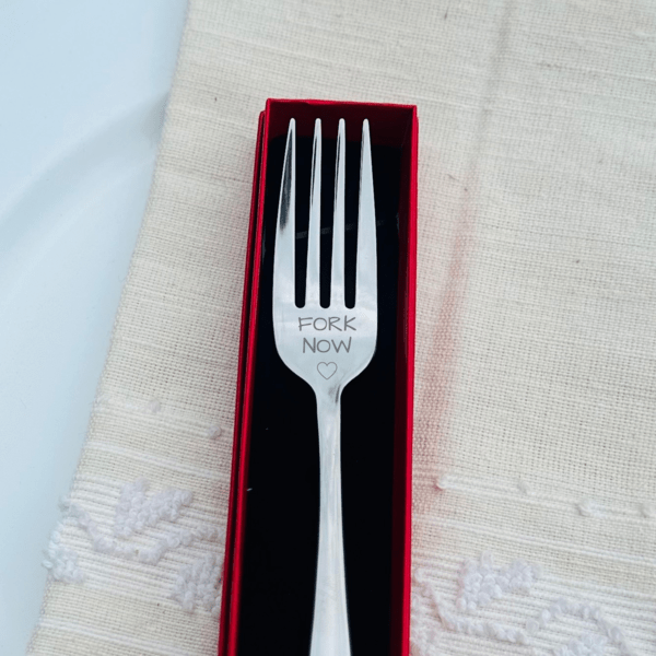Personalized Fork Now - Spoon Later for her, Customized Gifts for Women by Groovy Girl Gifts
