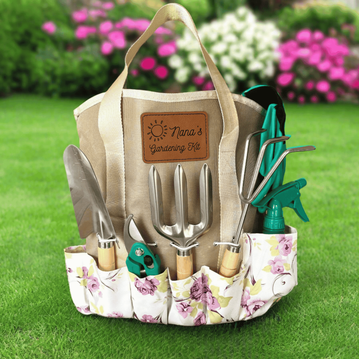 Personalized Bloom & Grow Gardening Tote Set for her, Customized Gifts for Women by Groovy Girl Gifts