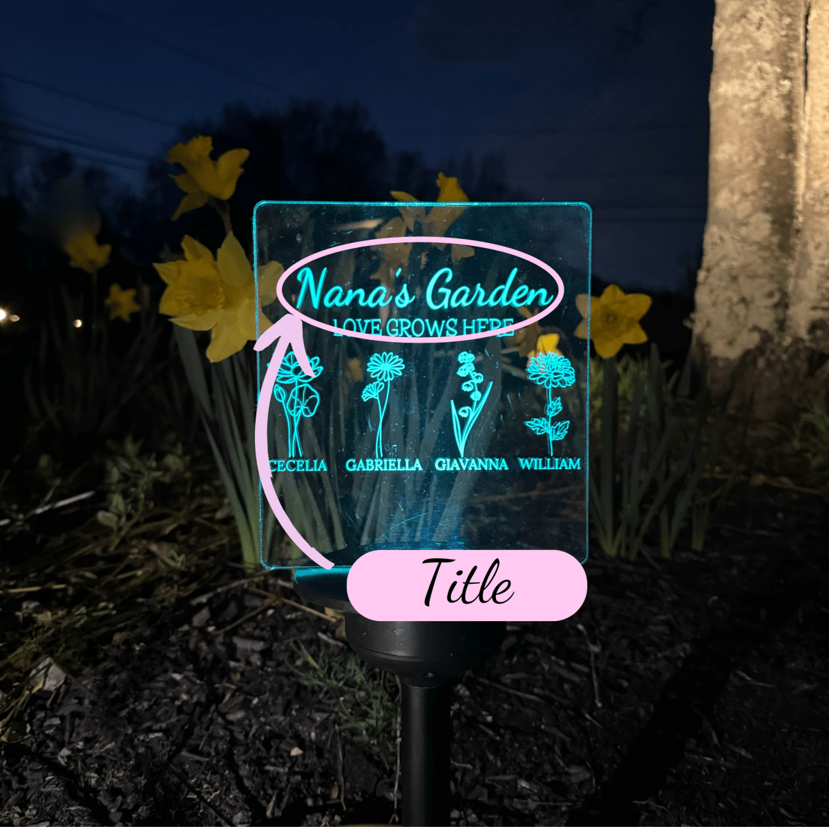 Personalized Radiant Love Garden Sign for her, Customized Gifts for Women by Groovy Girl Gifts