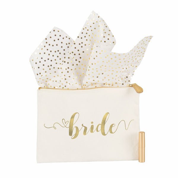 Gold Foil Bride Canvas Clutch