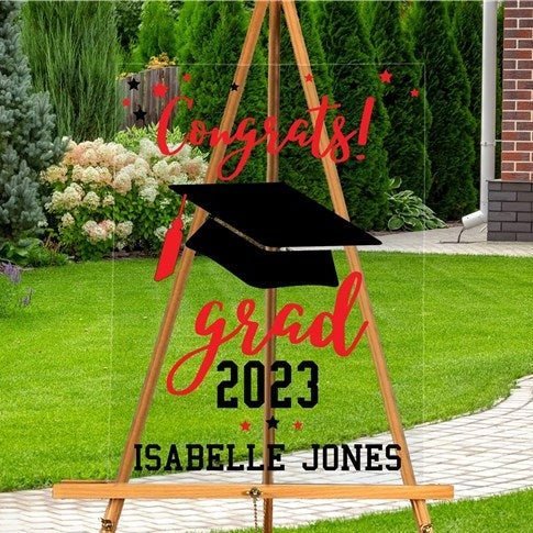 Graduation Personalized Congrats Grad Acrylic Sign
