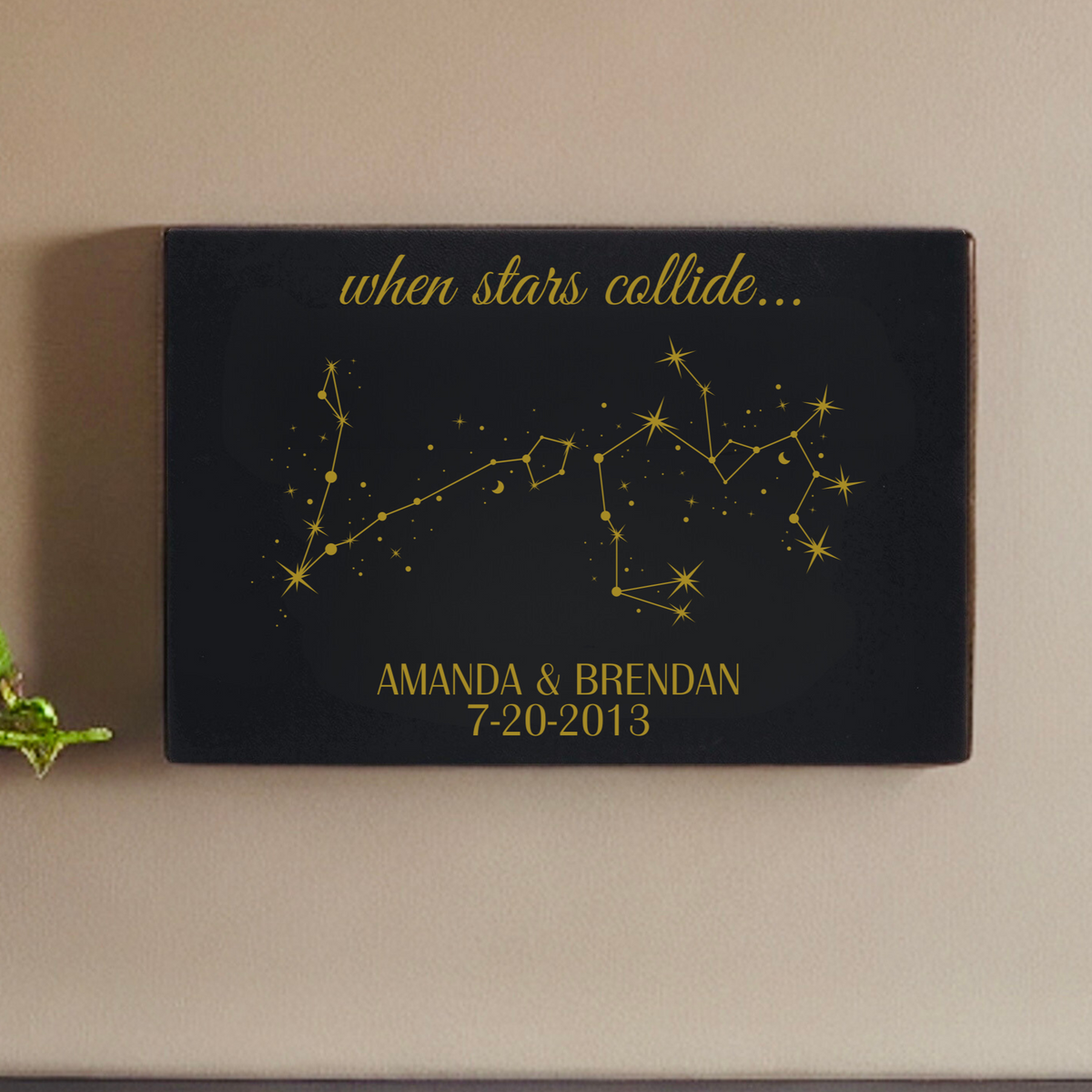 Personalized When Love&#39;s Stars Collide Sign for her, Customized Gifts for Women by Groovy Girl Gifts
