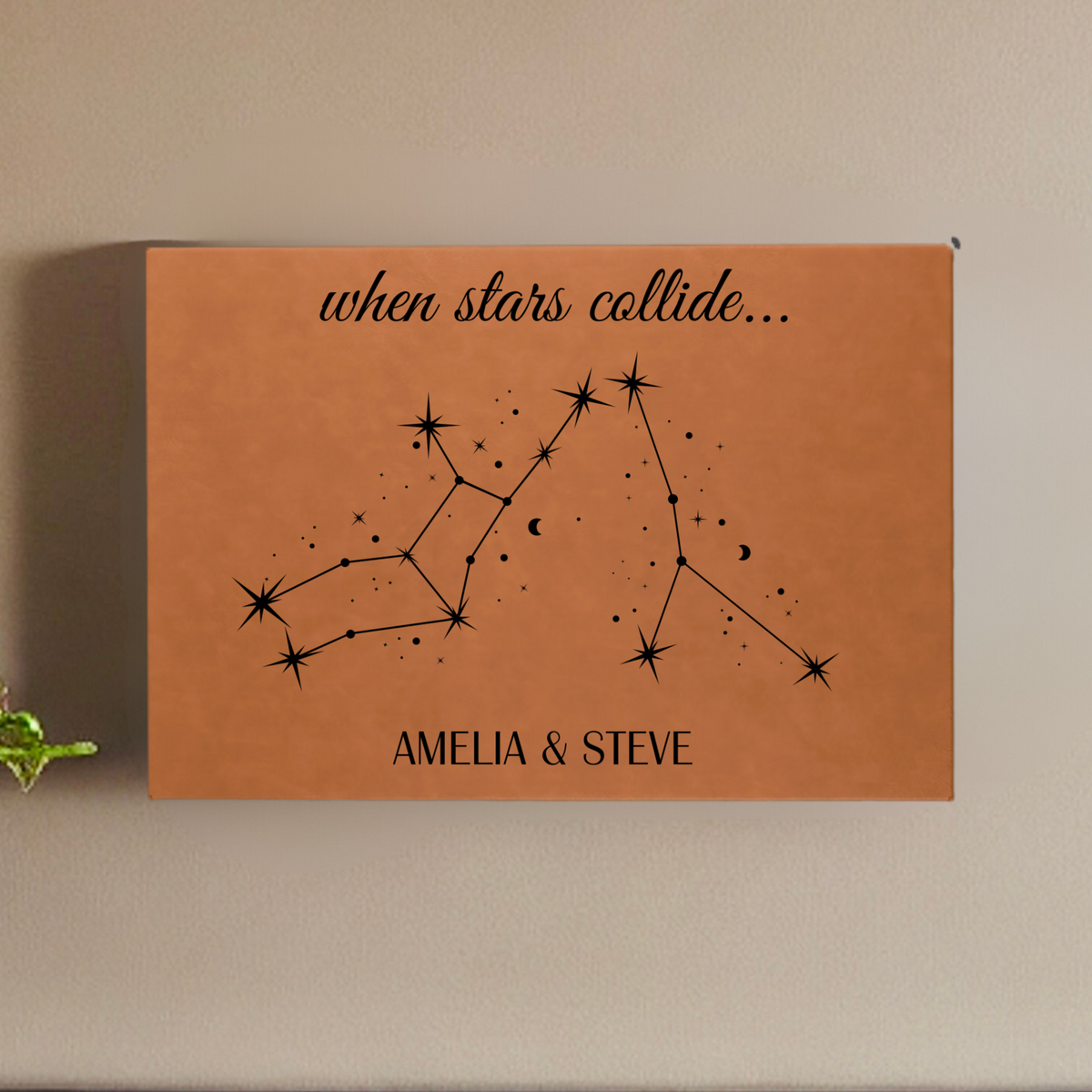 Personalized When Love&#39;s Stars Collide Sign for her, Customized Gifts for Women by Groovy Girl Gifts