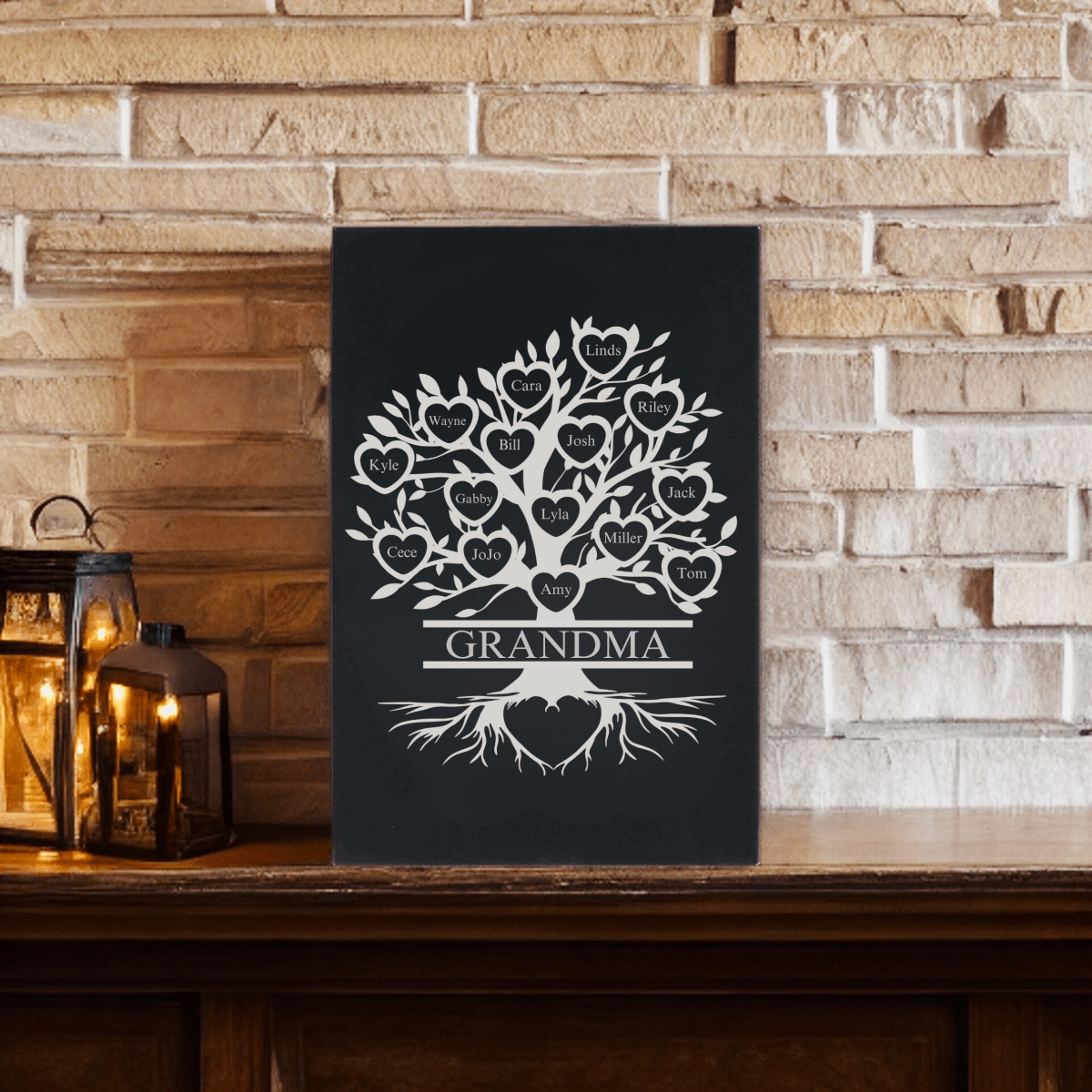 Personalized Custom Family Tree Sign for her, Customized Gifts for Women by Groovy Girl Gifts