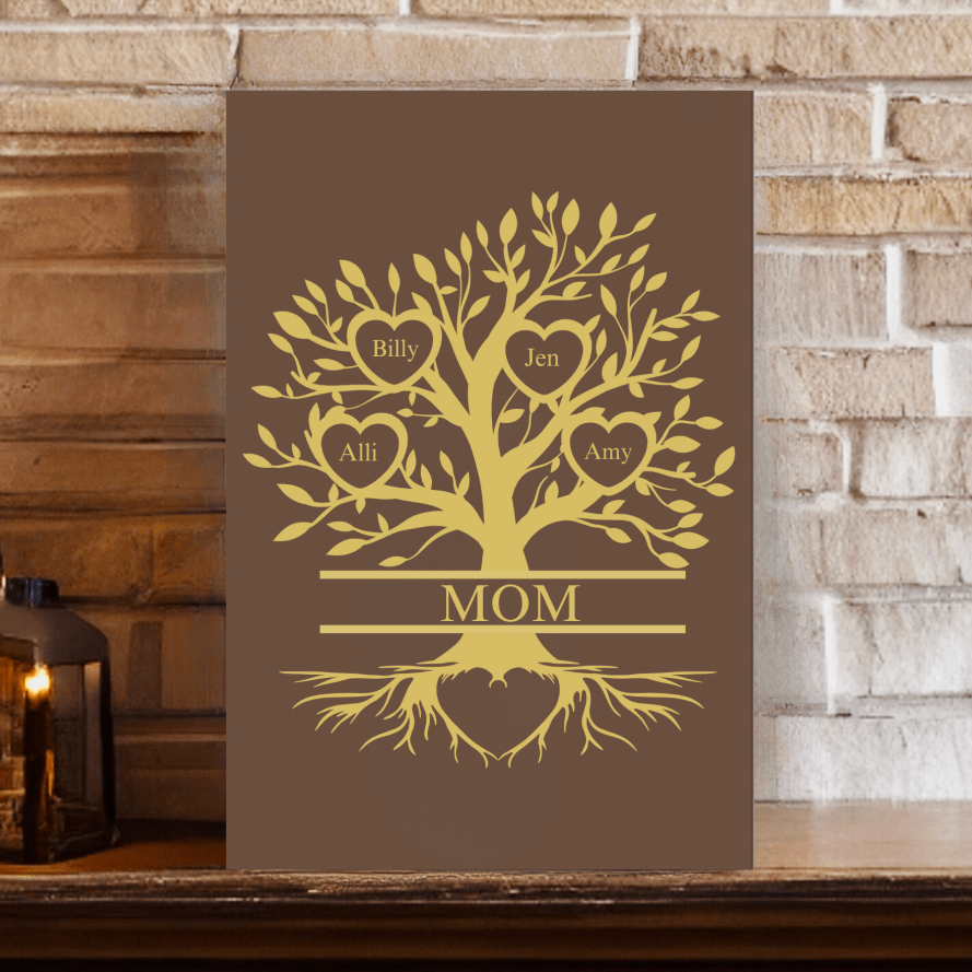 Personalized Custom Family Tree Sign for her, Customized Gifts for Women by Groovy Girl Gifts
