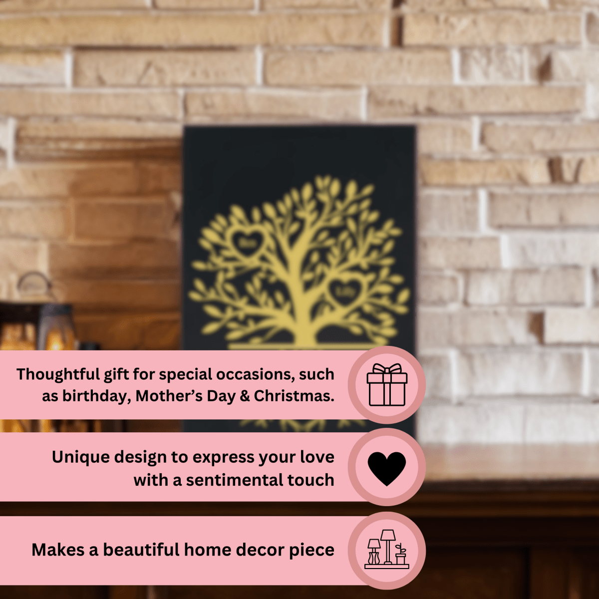 Personalized Custom Family Tree Sign for her, Customized Gifts for Women by Groovy Girl Gifts
