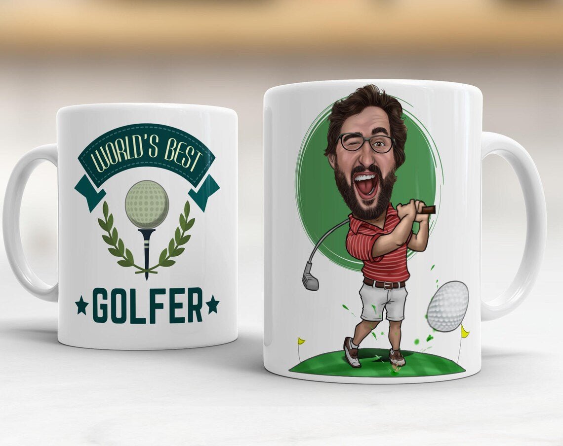 Personalized Golf Girl Caricature Mug for her, Customized Gifts for Women by Groovy Girl Gifts