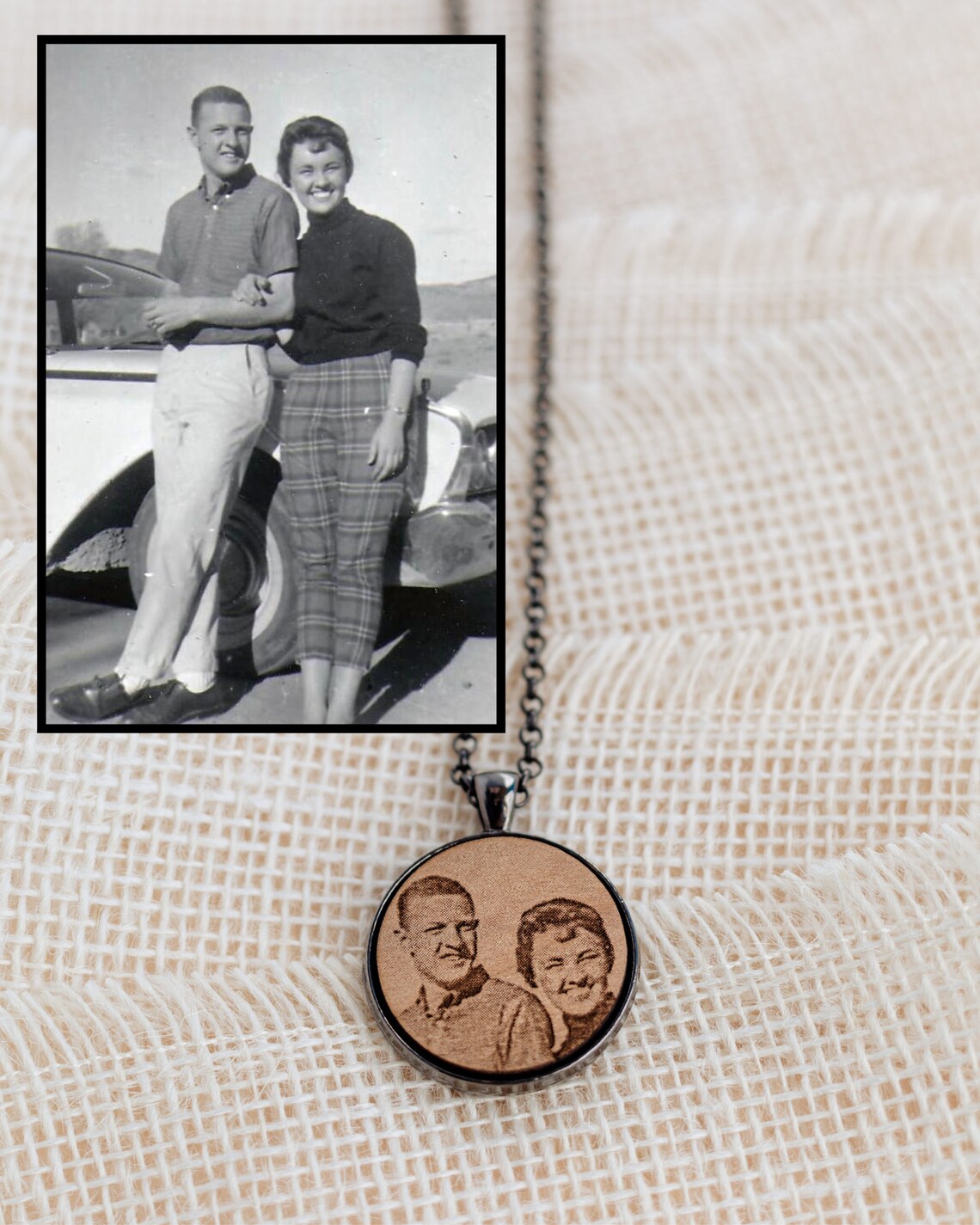 Etched Memories Wooden Necklace