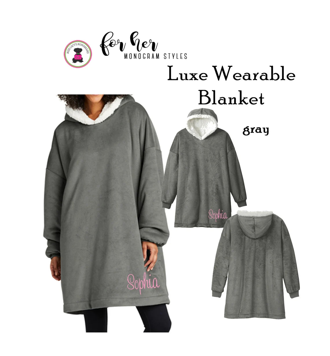 Personalized Custom Cozy Hooded Blanket for her, Customized Gifts for Women by Groovy Girl Gifts