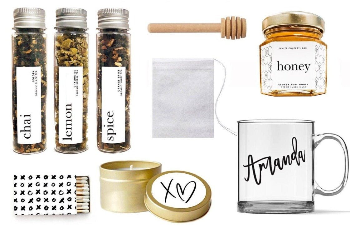 Personalized Valentine's Tea Gift Box for her, Customized Gifts for Women by Groovy Girl Gifts