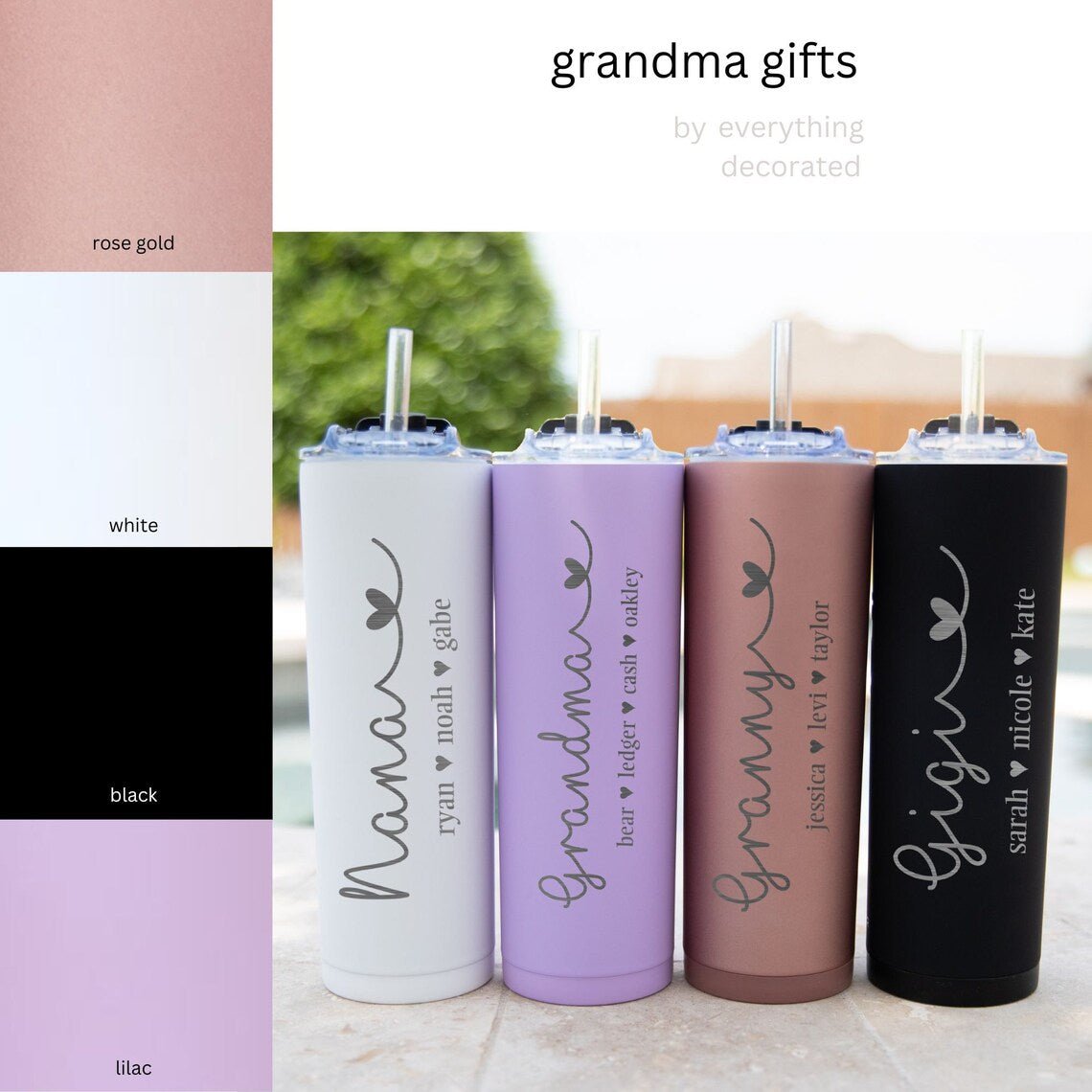 Personalized Personalized Kiddos Slim Tumbler for her, Customized Gifts for Women by Groovy Girl Gifts