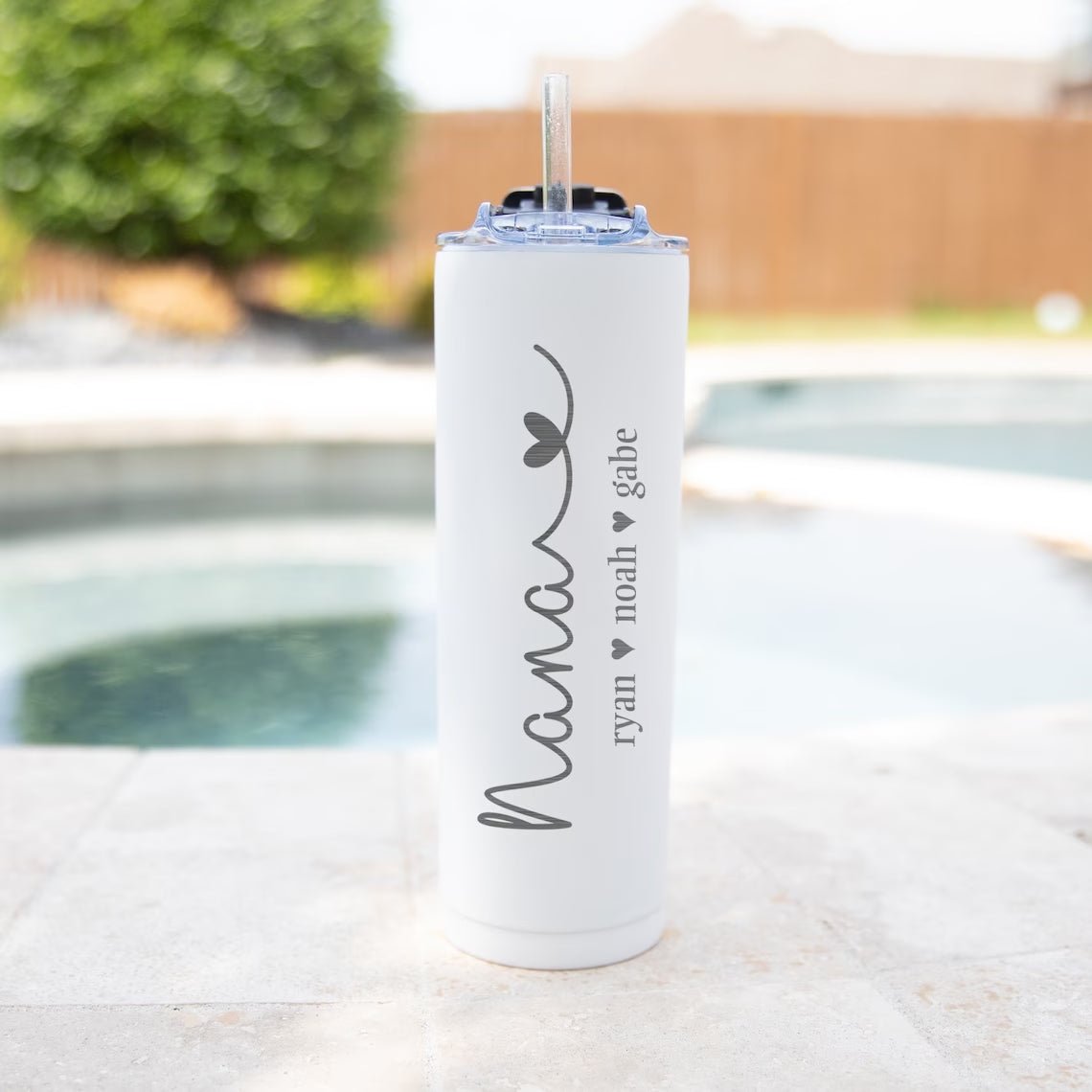 Personalized Personalized Kiddos Slim Tumbler for her, Customized Gifts for Women by Groovy Girl Gifts