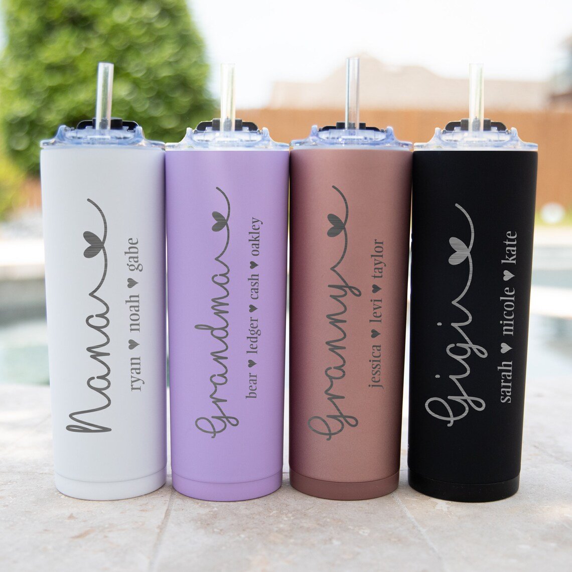 Personalized Personalized Kiddos Slim Tumbler for her, Customized Gifts for Women by Groovy Girl Gifts