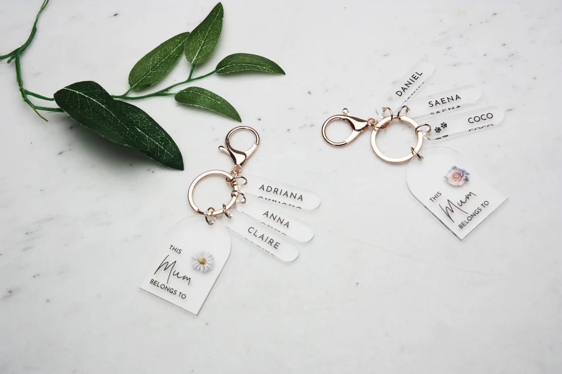 Personalized This Mom Belongs To Keychain for her, Customized Gifts for Women by Groovy Girl Gifts