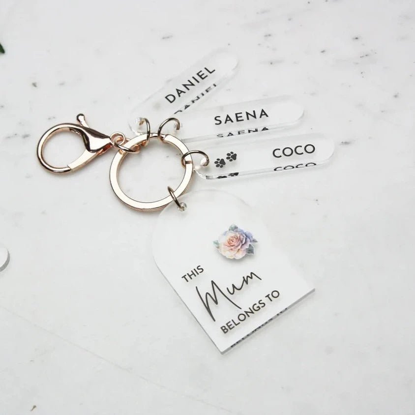 Personalized This Mom Belongs To Keychain for her, Customized Gifts for Women by Groovy Girl Gifts