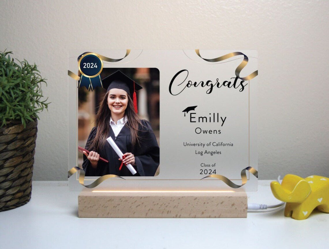 Personalized Radiant Grad Celebration Plaque for her, Customized Gifts for Women by Groovy Girl Gifts