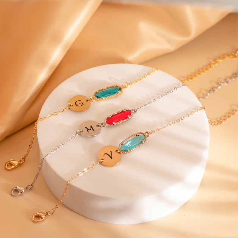 Personalized birthstone bracelet