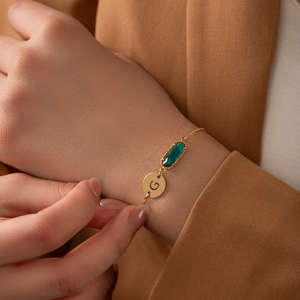 Custom birthstone personalized bracelet