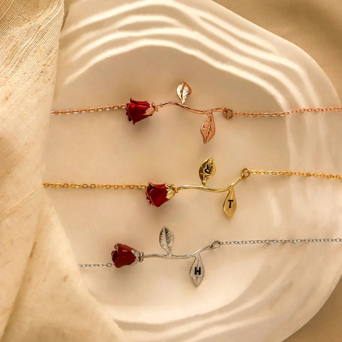 Personalized Custom Engraved Rose Bracelet for her, Customized Gifts for Women by Groovy Girl Gifts