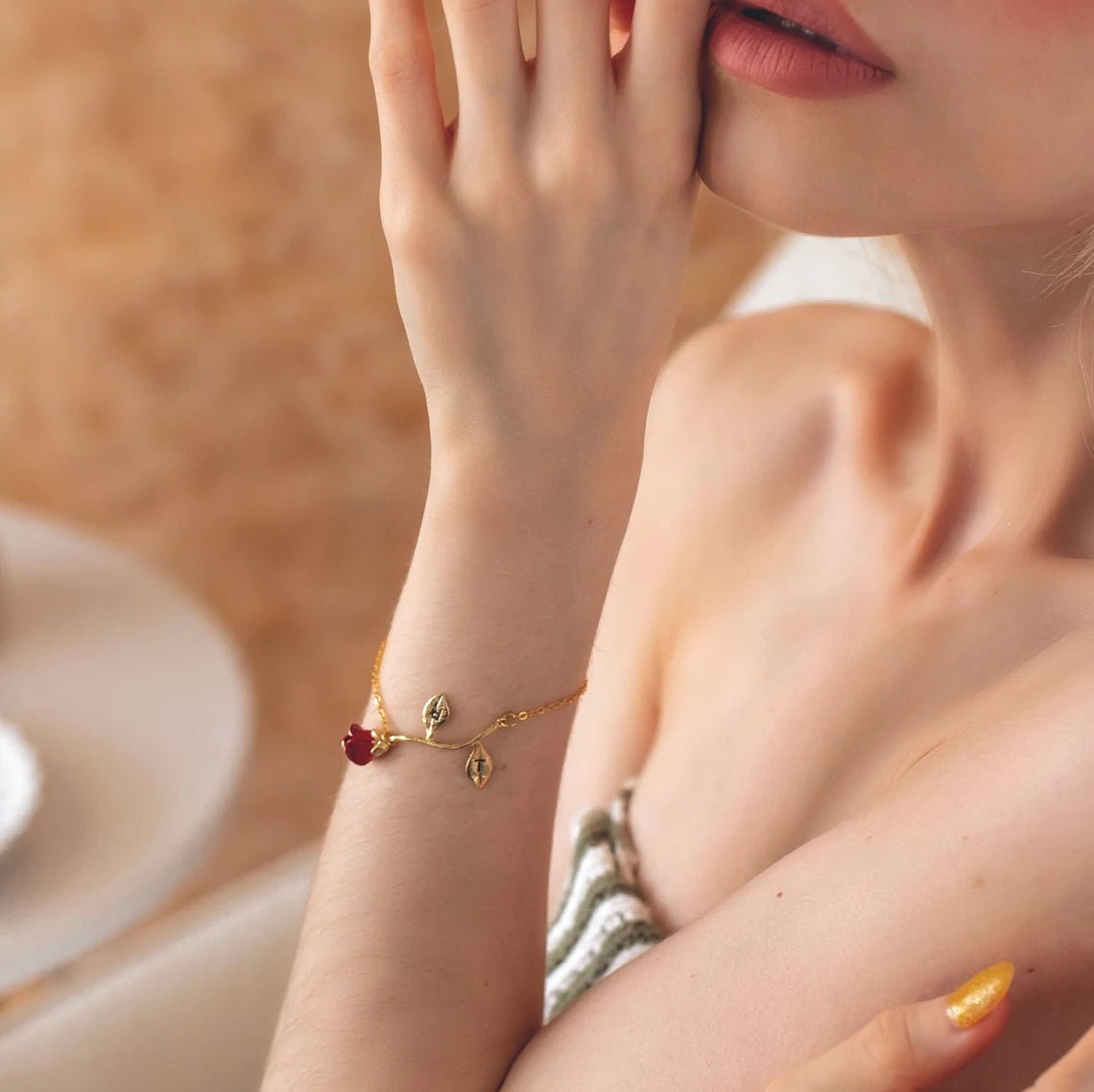 Personalized Custom Engraved Rose Bracelet for her, Customized Gifts for Women by Groovy Girl Gifts