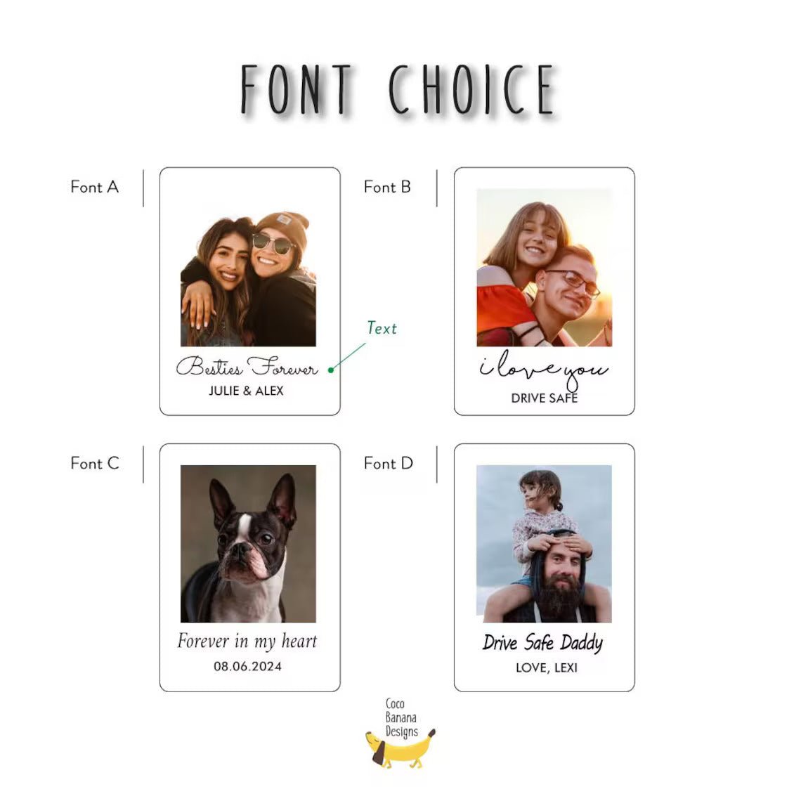 Personalized Custom Photo Car Mirror Tag for her, Customized Gifts for Women by Groovy Girl Gifts